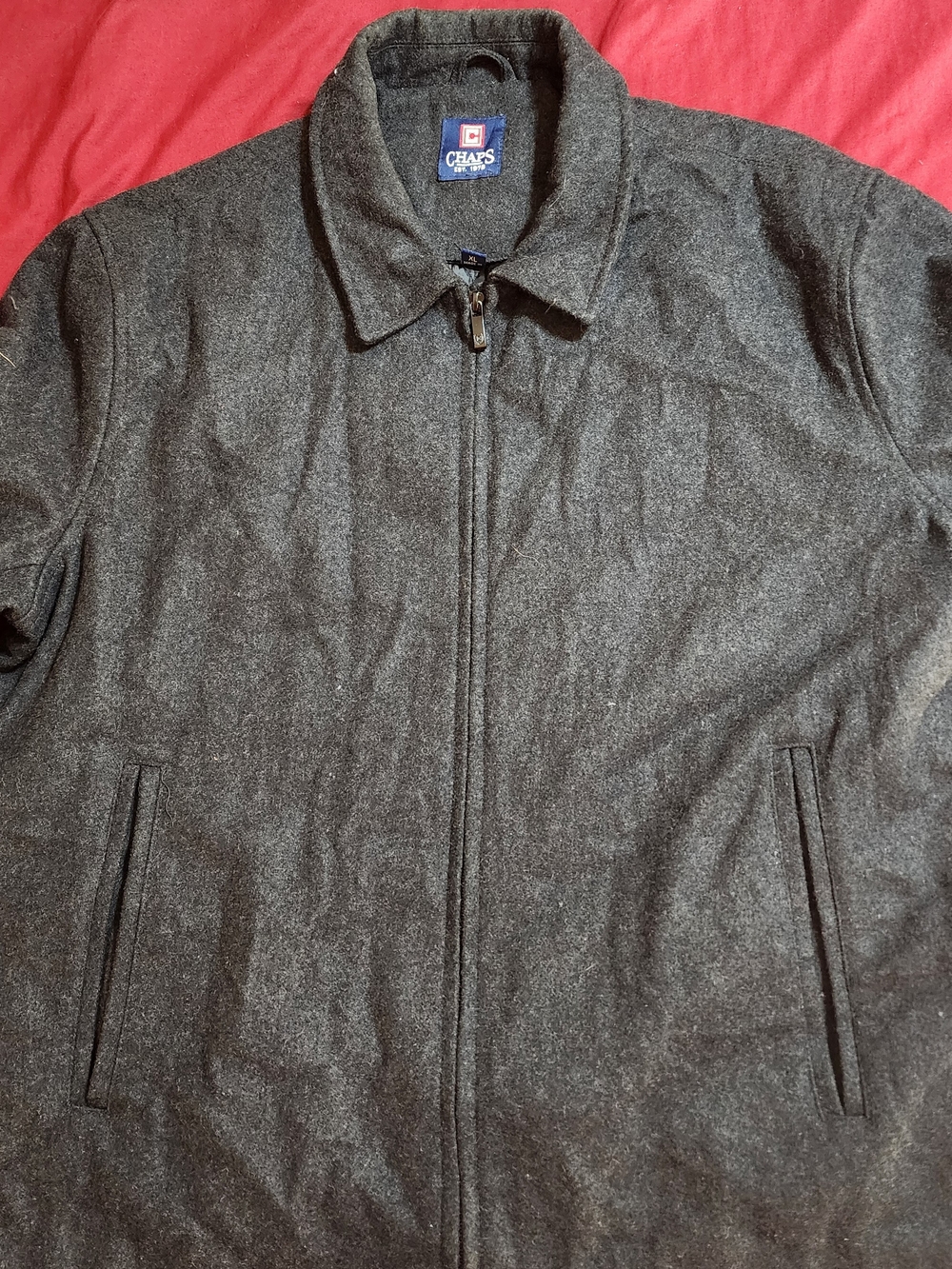 Chaps Men's Charcoal Zip-Front Jacket